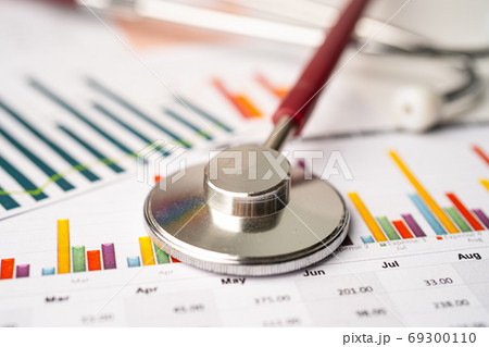 Stethoscope on charts and graphs spreadsheet paper, Finance, Acc Stethoscope on charts and graphs spreadsheet paper, Finance, Acc 69300110