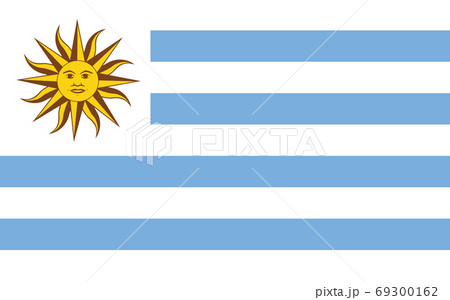 Uruguay flag vector graphic. Rectangle Uruguayan flag illustration. Uruguay country flag is a symbol of freedom, patriotism and independence. 69300162