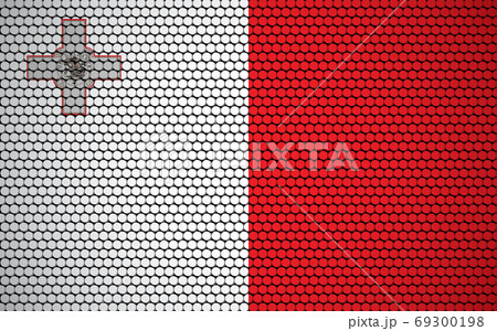 Abstract flag of Malta made of circles. Maltese flag designed with colored dots giving it a modern and futuristic abstract look. 69300198