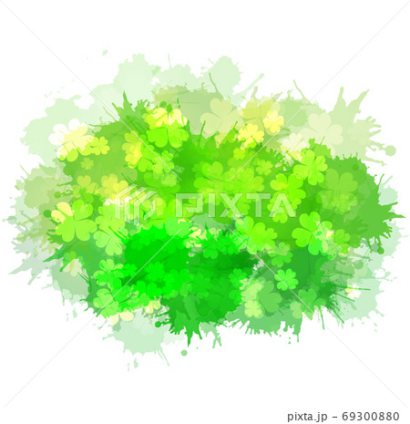 Vector element with a happy four-leaf clover, sparks Vector element with a happy four-leaf clover, sparks 69300880