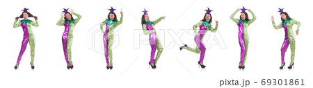 Funny clown isolated on white 69301861