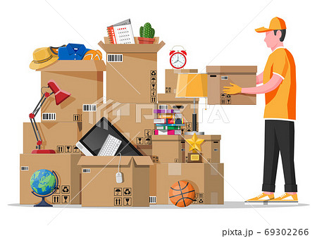 Moving to new house. Family relocated to new home. Moving to new house. Family relocated to new home. 69302266