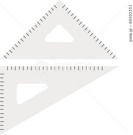 三角定規のイラスト素材 定規 文房具 図る ものさし 筆記用具 ベクターのイラスト素材