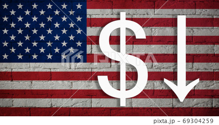 symbolic depreciation of the national currency against of the country flag symbolic depreciation of the national currency against of the country flag 69304259