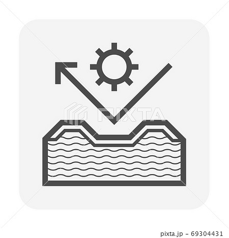 Roof tile and thermal insulation for house vector icon design. 69304431