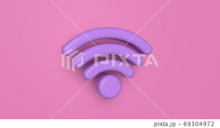 Wi-fi symbol on background. Wireless network sign. Communication technology concept illustration. 3D rendering. Wi-fi symbol on background. Wireless network sign. Communication technology concept illustration. 3D rendering. 69304972