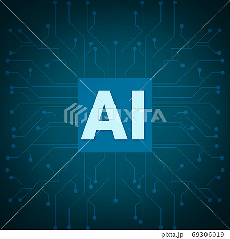 Artificial Intelligence Concept. AI Lettering Over Futuristic Circuit Background 69306019