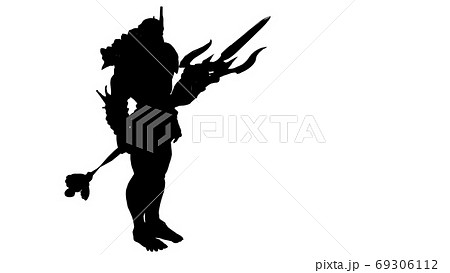 3d illustration of Neptune Silhouette.. 69306112