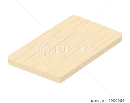 木製のまな板のイラストのイラスト素材