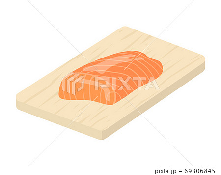 鮭の切り身のイラストのイラスト素材