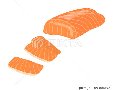 鮭の切り身のイラストのイラスト素材