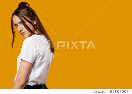upset girl bad emotion sad woman frowningly upset girl bad emotion sad woman frowningly 69307007