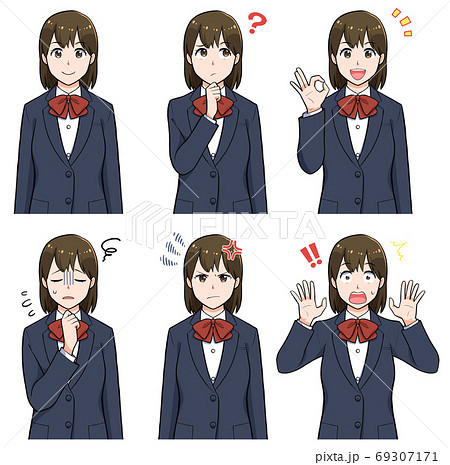 女子学生ポーズセット 69307171
