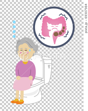 Illustration image of elderly people with constipation and pain Illustration image of elderly people with constipation and pain 69307984