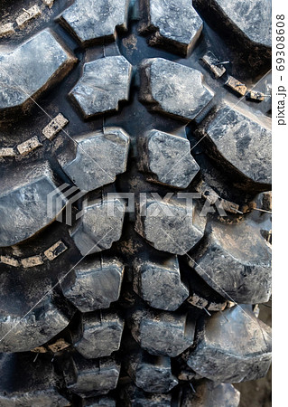 The texture of Centipede pattern mud terrain tire The texture of Centipede pattern mud terrain tire 69308608
