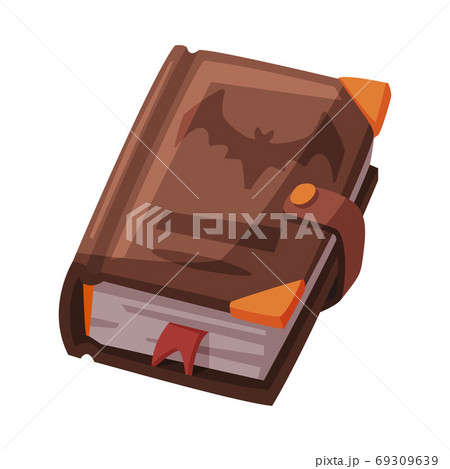 Ancient Magic Book, Witchcraft Attribute, Happy Halloween Object Cartoon Style Vector Illustration Isolated on White Background Ancient Magic Book, Witchcraft Attribute, Happy Halloween Object Cartoon Style Vector Illustration Isolated on White Background 69309639