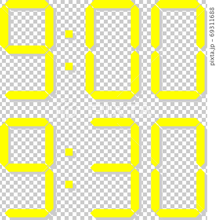 デジタル時計 影付 9時のイラスト素材