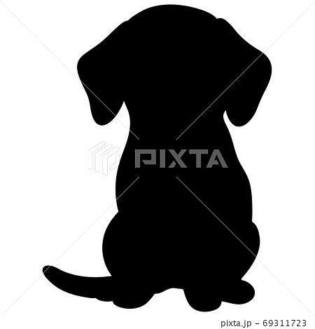 Front View Of Sitting Beagle Silhouette Stock Illustration
