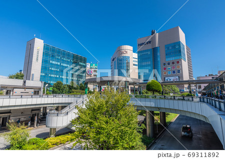 日本の川崎都市景観 溝の口駅（武蔵溝ノ口駅）前などを望む 69311892