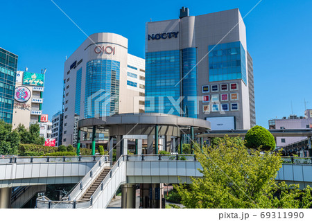 日本の川崎都市景観 溝の口駅（武蔵溝ノ口駅）前などを望む 69311990