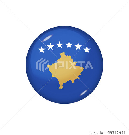 Round flag of Kosovo. Vector illustration. Button, icon, glossy 69312941