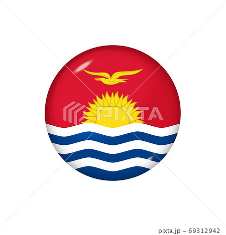 Round flag of Kiribati. Vector illustration. Button, icon, gloss 69312942
