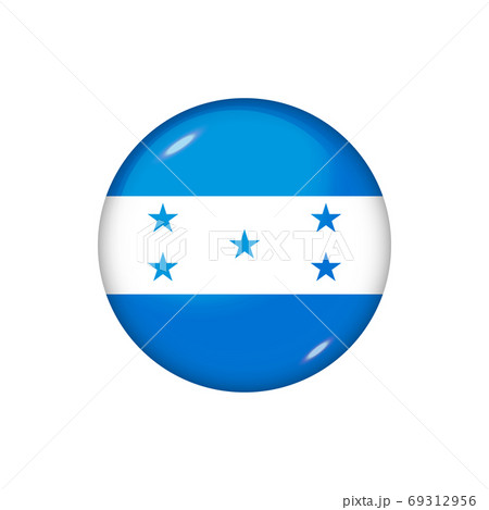 Round flag of Honduras. Vector illustration. Button, icon, gloss 69312956
