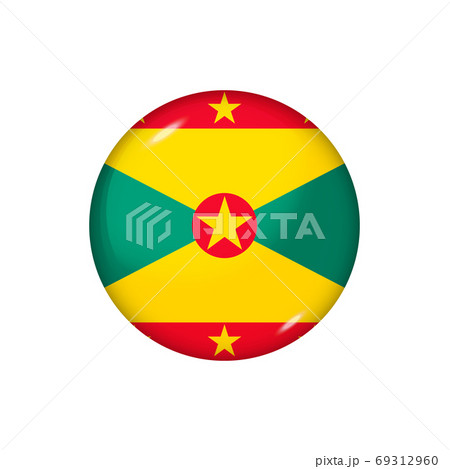 Round flag of Grenada. Vector illustration. Button, icon, glossy 69312960