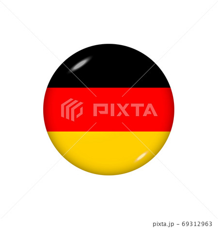 Round flag of Germany. Vector illustration. Button, icon, glossy 69312963