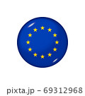 Round flag of European Union. Vector illustration. Button, icon, 69312968