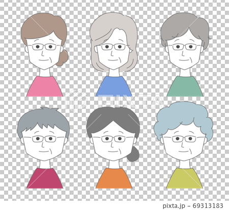 Illustration of a group of senior women (glasses) 69313183