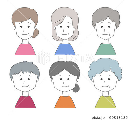 シニア女性のグループ　イラスト 69313186