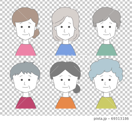 シニア女性のグループ　イラスト 69313186
