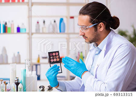 Young male chemist working in the lab 69313315