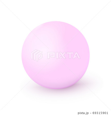 Soft pink sphere, ball. Mock up of clean round the realistic object, orb icon.  69315901