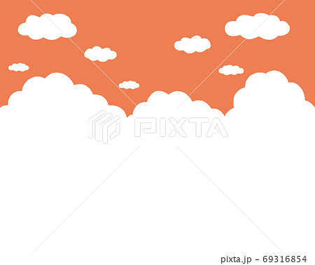 かわいい雰囲気の夕焼けの空 コピースペースのイラスト素材