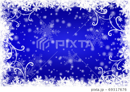 Winter blue background with snowflakes. Vector illustration. Winter blue background with snowflakes. Vector illustration. 69317676