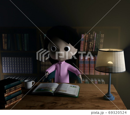 読書の秋・本を読む子供 69320524