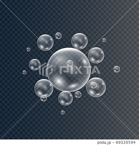 Realistic soap bubbles. 69320594
