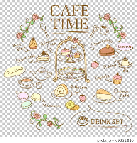 Line drawing cafe menu material Cafe time 69321810