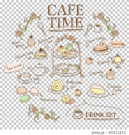 Line drawing cafe menu material Cafe time Line drawing cafe menu material Cafe time 69321811