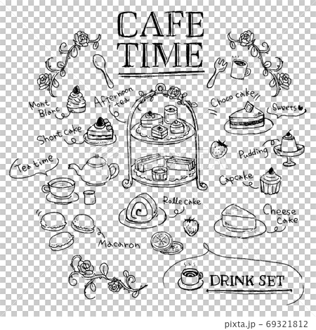 Line drawing cafe menu material Cafe time 69321812