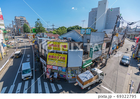 日本の川崎都市景観　登戸駅前などを望む 69322795