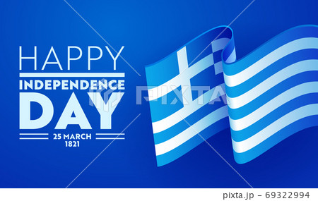 Greece Independence Day Greeting Card with Flag 69322994