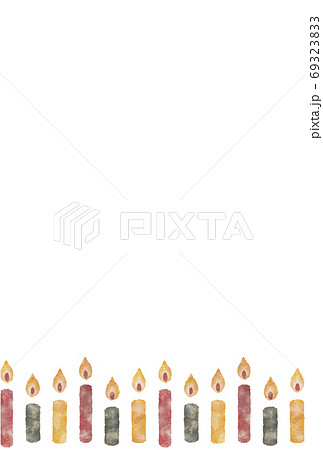 あたたかいキャンドルのフレーム素材のイラスト素材
