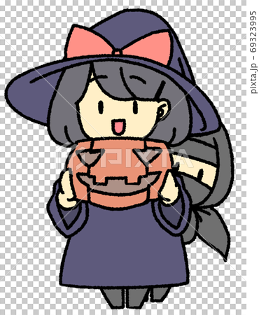 Siblings who came to get Halloween sweets 69323995
