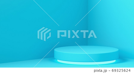 minimalism, simple blue background with pedestal, copyspace, 3d render minimalism, simple blue background with pedestal, copyspace, 3d render 69325624