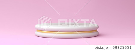 white podium with gold accents on pastel pink background, 3d render white podium with gold accents on pastel pink background, 3d render 69325651