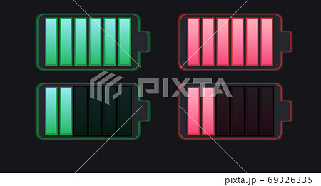 Set of various types of transparent batteries charge Set of various types of transparent batteries charge 69326335