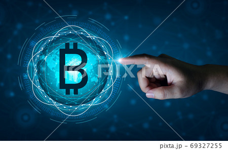 Bitcoin block chain World map security system Digital currency Financial business in the online world Bitcoin block chain World map security system Digital currency Financial business in the online world 69327255